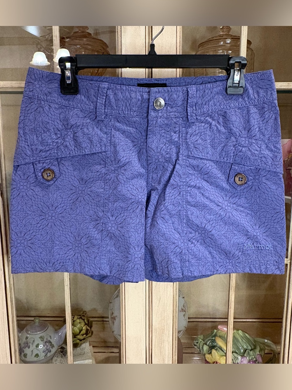 Marmot Shorts in Lavender Floral-Print - Cotton Blend Fabric
